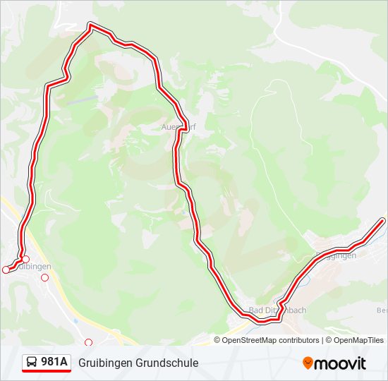 Otobüs 981A: карта маршрута