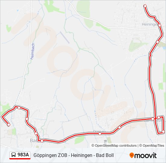 983A bus Line Map