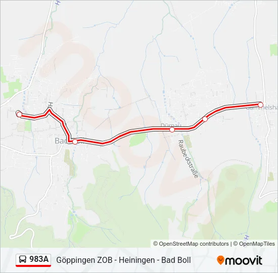 983A Bus Line Map
