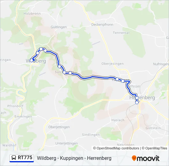 RT775 Bus Line Map