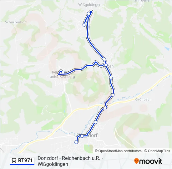 RT971 Bus Line Map