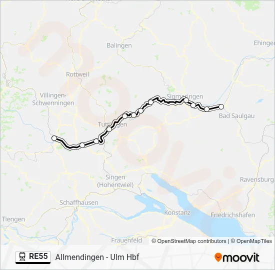 RE55 Route: Schedules, Stops & Maps - Donaueschingen (Updated)