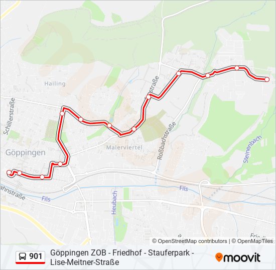 901 bus Line Map