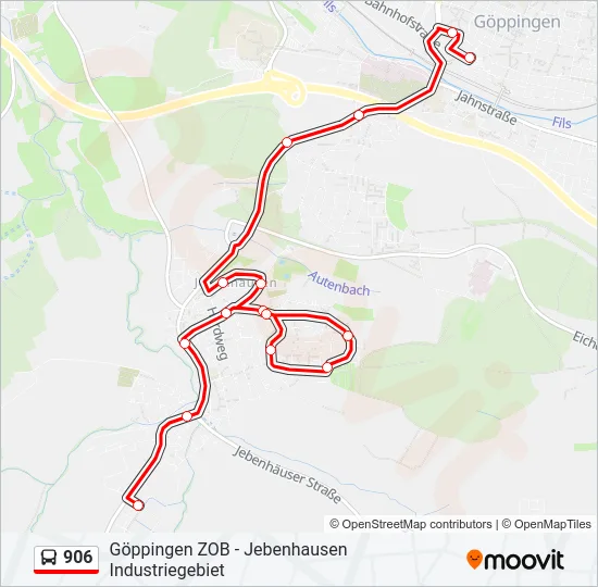 906 Bus Line Map