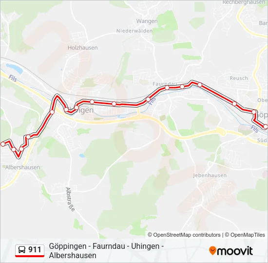 911 Bus Line Map