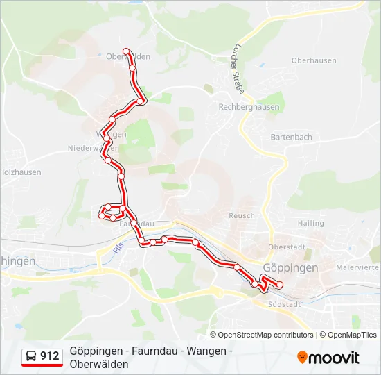912 Bus Line Map