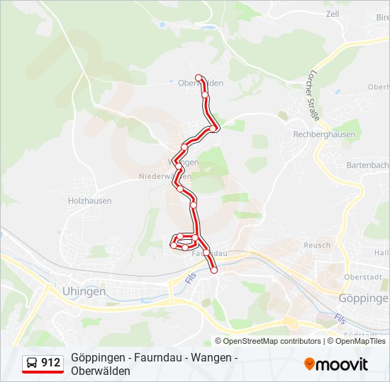 912 bus Line Map