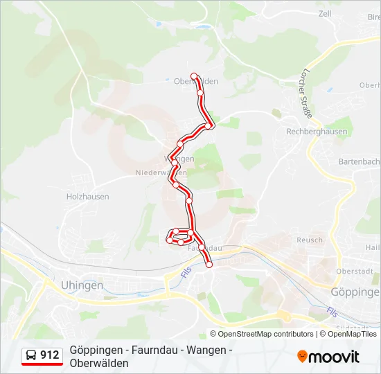 912 Bus Line Map