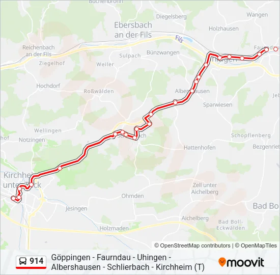 914 Bus Line Map
