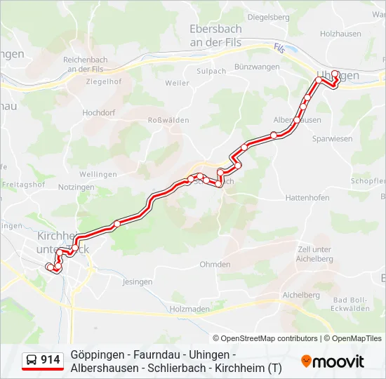 914 Bus Line Map