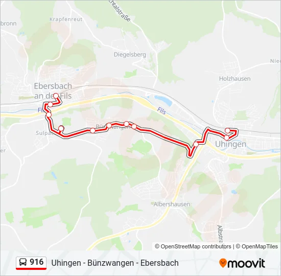916 Bus Line Map