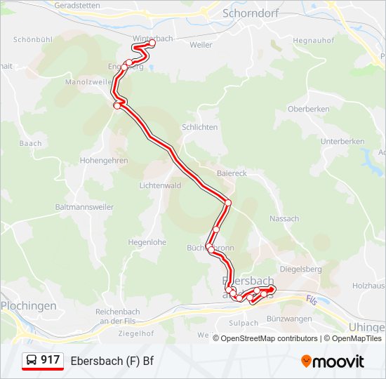 917 bus Line Map