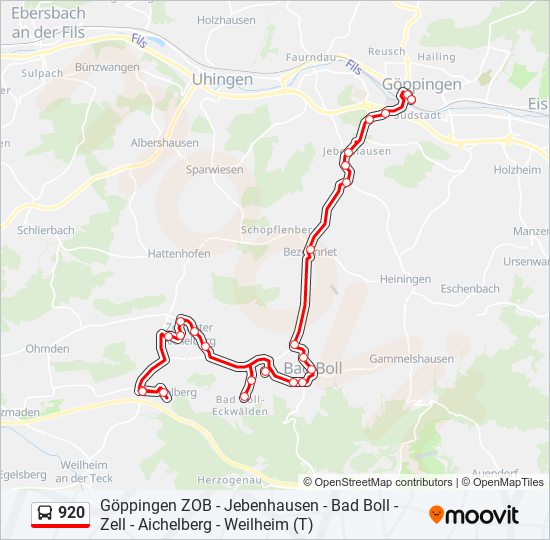 920 bus Line Map