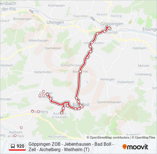 920 bus Line Map