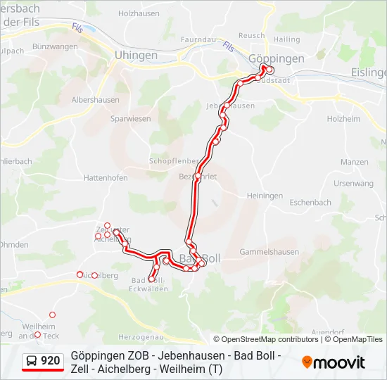 920 Bus Line Map