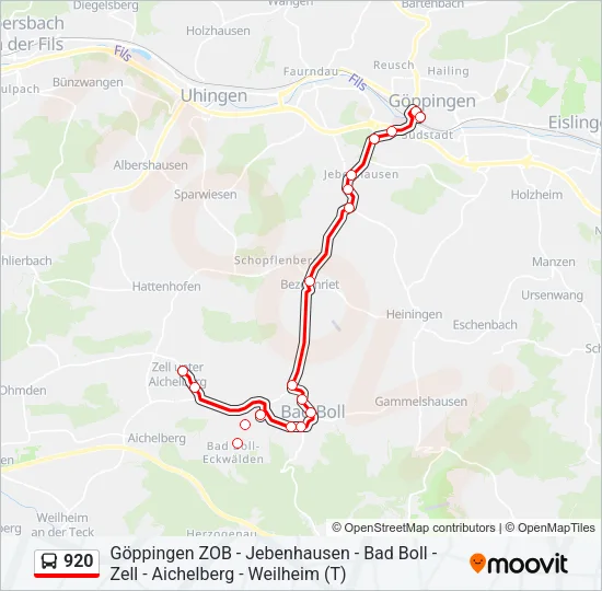 920 Bus Line Map