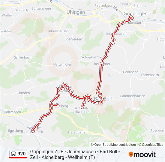 920 Bus Line Map