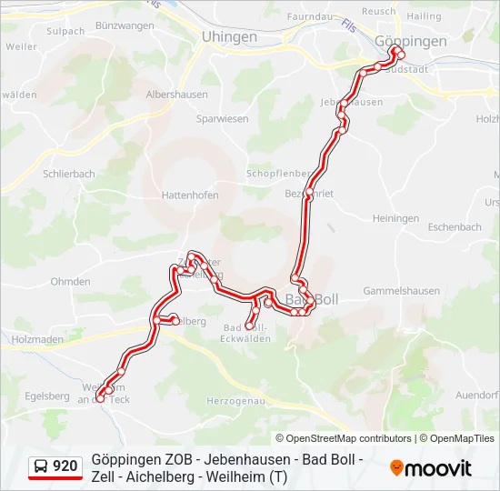 920 Bus Line Map