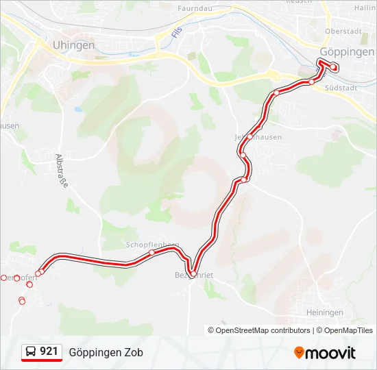 921 Bus Line Map