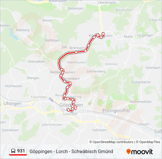 931 Bus Line Map