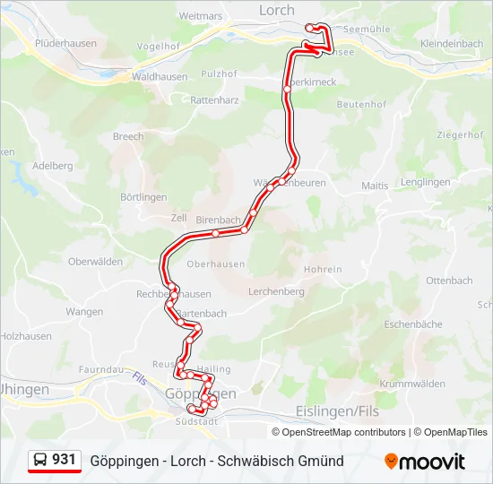 931 Bus Line Map