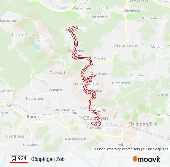934 Bus Line Map