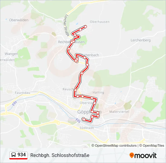 934 Bus Line Map