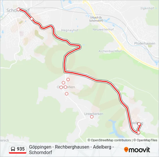 935 Bus Line Map