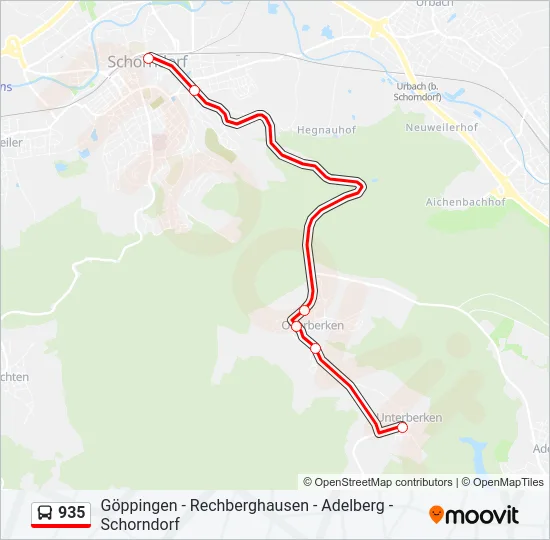 935 Bus Line Map