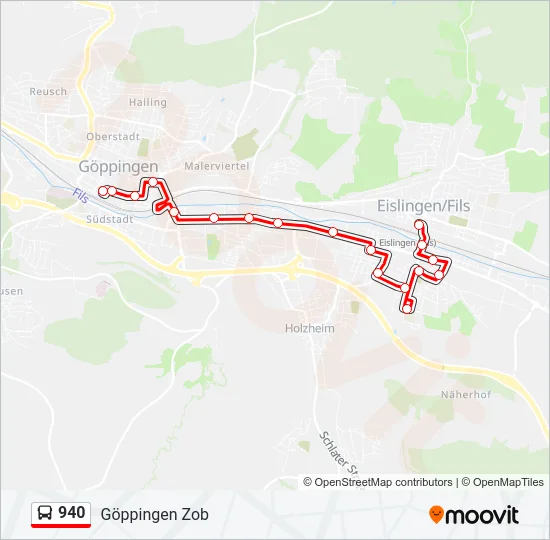 940 Bus Line Map