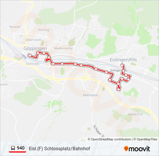 940 bus Line Map