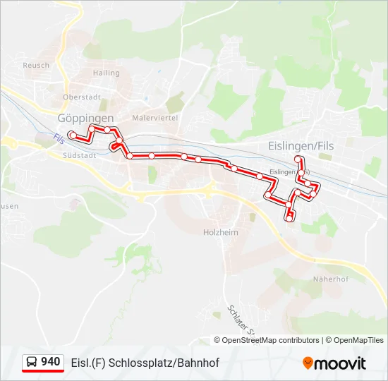 940 Bus Line Map