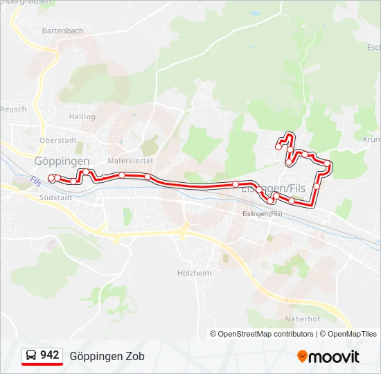 942 Bus Line Map