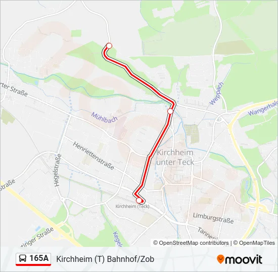 165A Bus Line Map