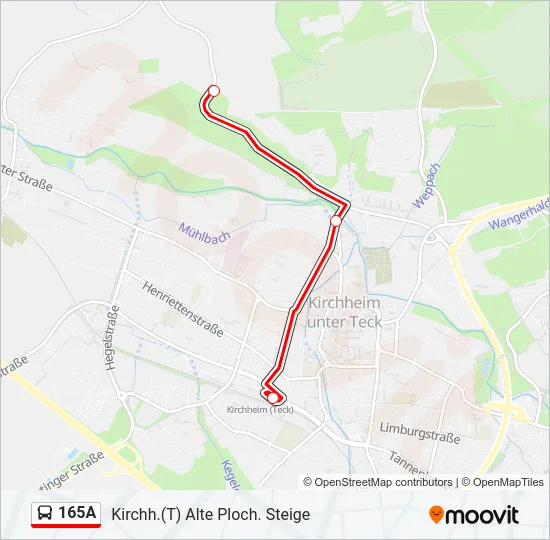165A Bus Line Map