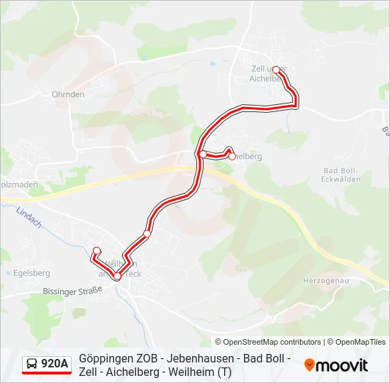 920A Bus Line Map