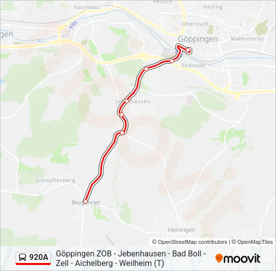 920A Bus Line Map