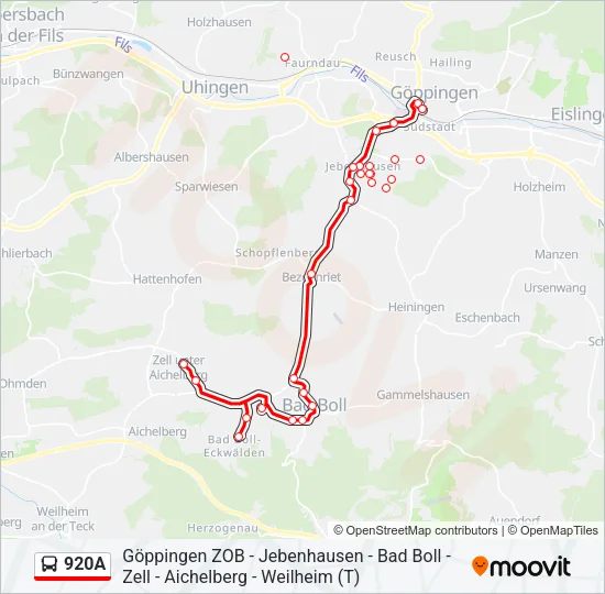 920A Bus Line Map