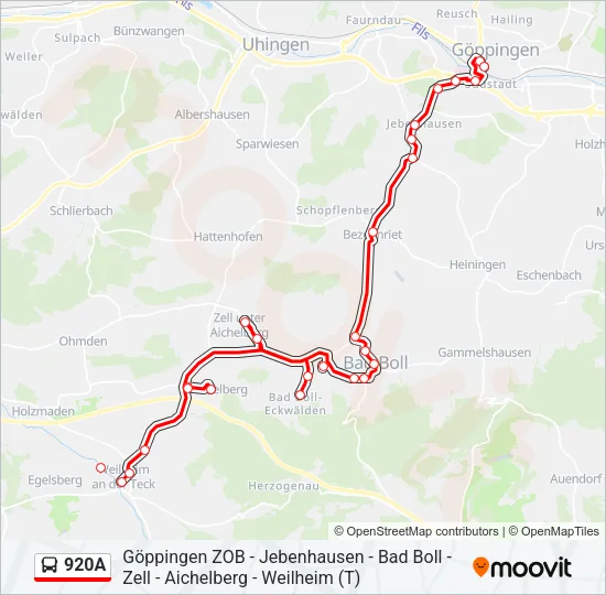 920A Bus Line Map