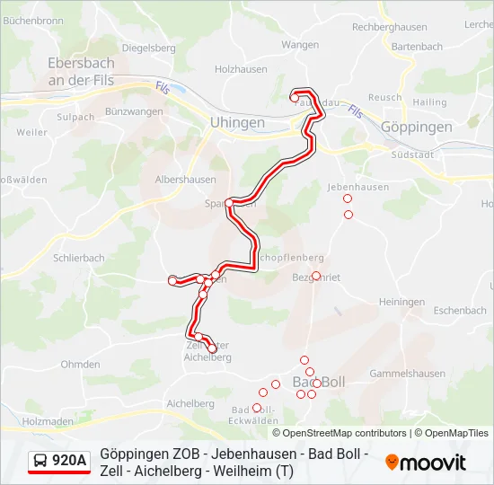 920A Bus Line Map