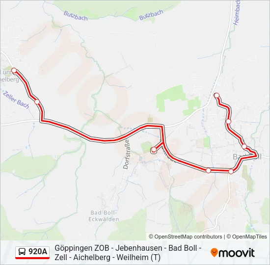 920A Bus Line Map