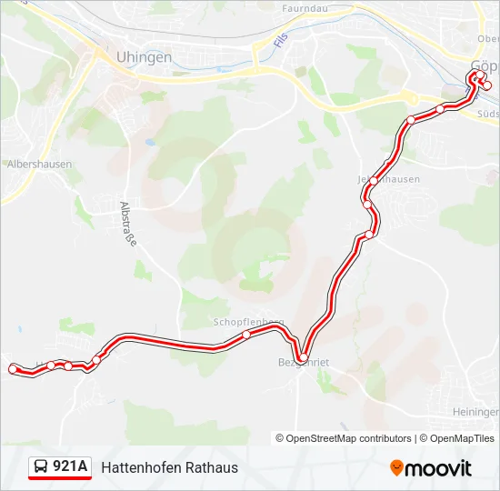 921A Bus Line Map