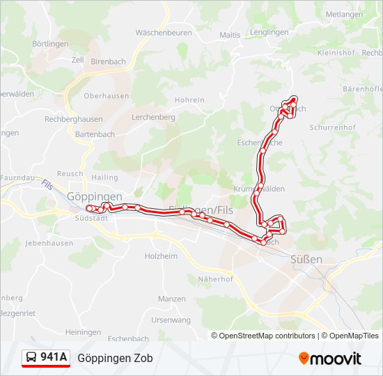 941A bus Line Map