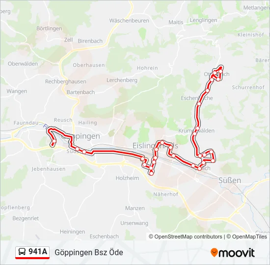 941A Bus Line Map