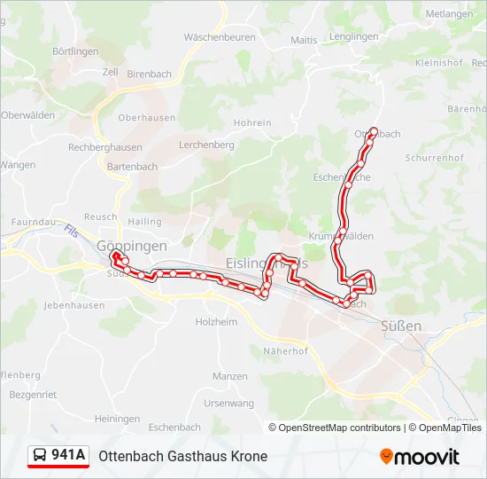 941A Bus Line Map