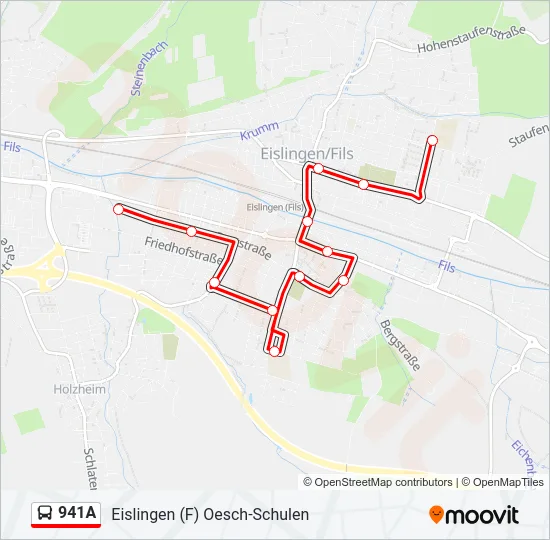 941A Bus Line Map