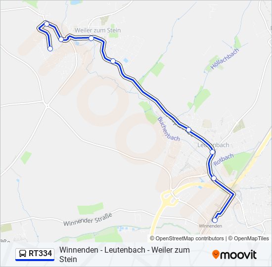 RT334 bus Line Map