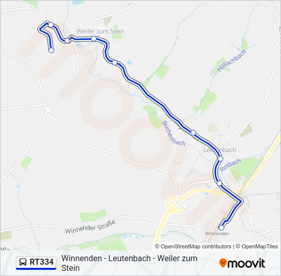 RT334 Bus Line Map
