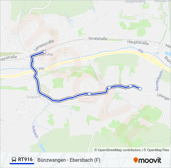 RT916 Bus Line Map