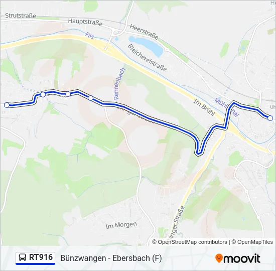 RT916 Bus Line Map